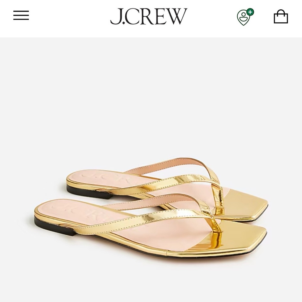 J. Crew Capri thong sandals in metallic leather NWT
